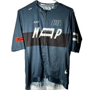 MAAP Cycling Jersey Womens 2XL Blue Black White Short Sleeve Full Zip Italy 2023